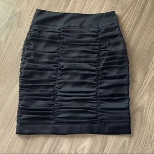 H&M Black Ruched Pencil Skirt